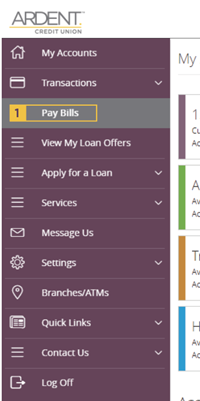ardent credit union app